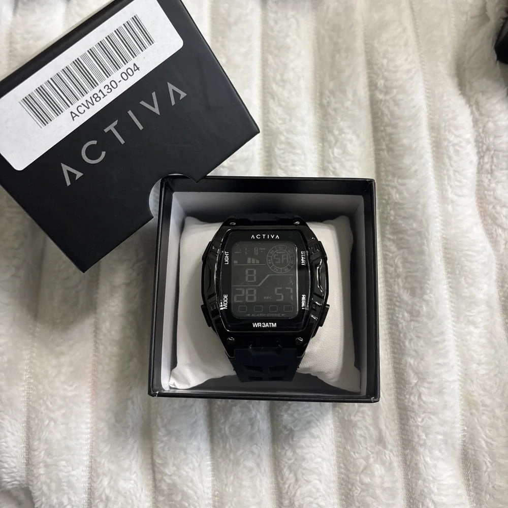 Activa X Invicta (ACW8130-004) Men's 46mm Digital Black Sport Watch MSRP $99 NEW